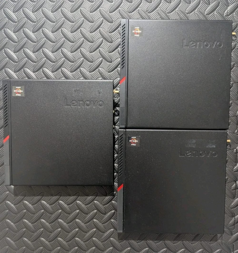 Lenovo ThinkCentre M715q Tiny 3-Pack - Ryzen 5 PRO 2400GE Cluster Bundle thumbnail